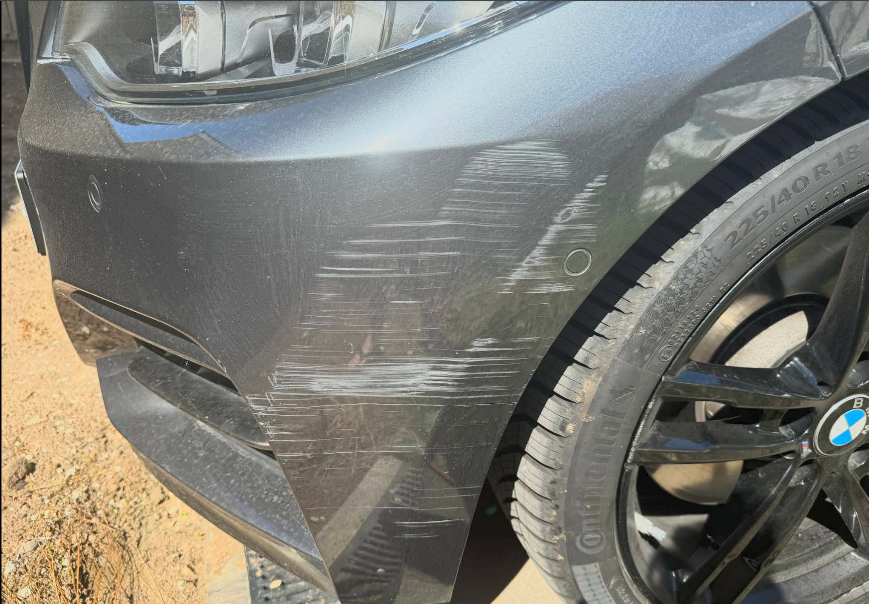 BMW Bumper Damage Before