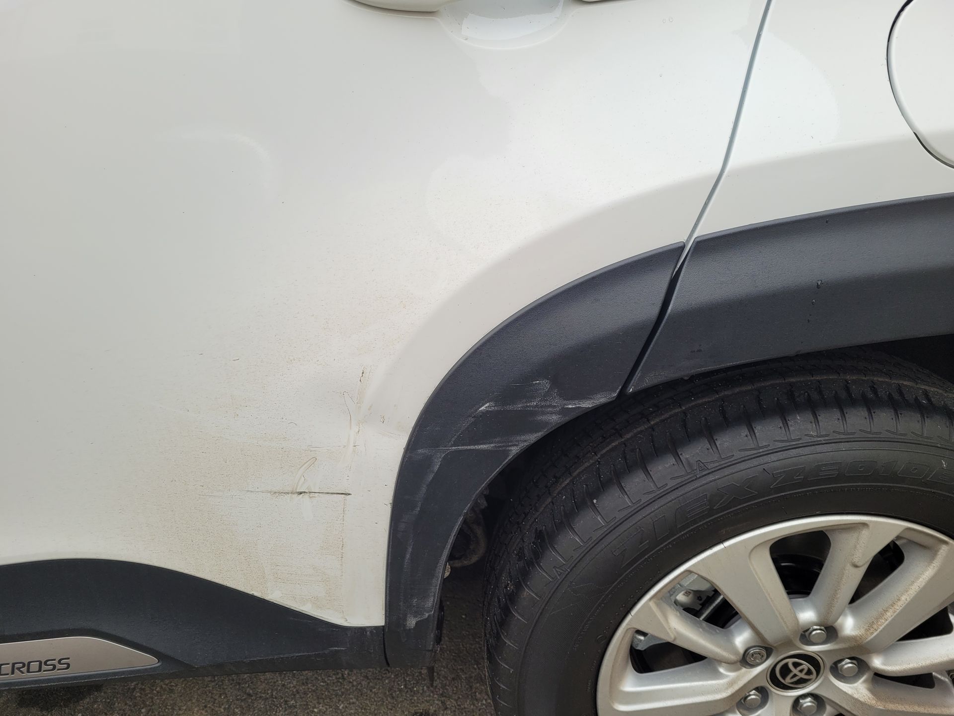 Car dent before repair