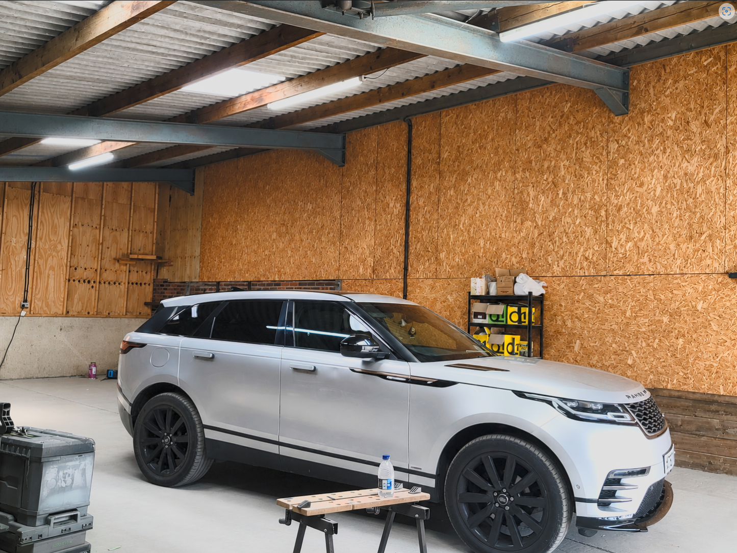 Car in workshop
